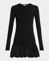 Clea Cosette Knit Mini Dress In Black