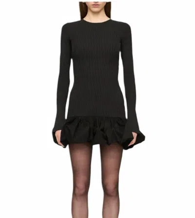 Clea Cosette Knit Mini Dress In Black