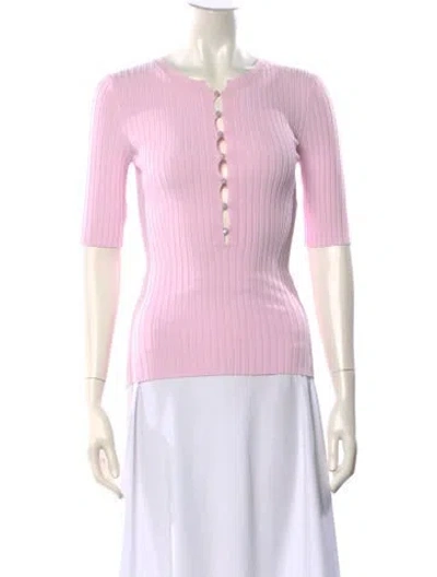 Pre-owned Clea Crew Neck Sweater In Pink