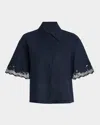 Clea Daphne Boxy Shirt In Navy