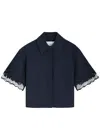 Clea Daphne Embroidered Linen-blend Shirt In Navy