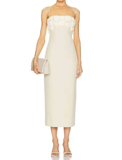 Clea Delilah Midi Dress In Macadamia In Neutral