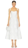 Clea Anton Floral-jacquard Twill Midi Dress In Cloud Jacquard