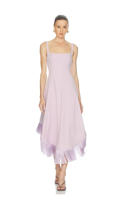 Clea Emine Fringe Hem Dress In Lavender