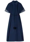 Clea Florentina Linen-blend Midi Shirt Dress In Navy
