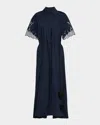 Clea Florentina Linen-cotton Midi Shirtdress In Navy