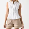 Clea Haven Sleeveless Shirt In White In White