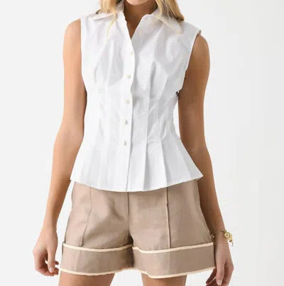 Clea Haven Sleeveless Shirt In White