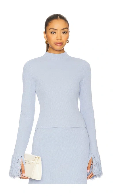 Clea Imogen Long Sleeve Knit Sweater In Vista Blue