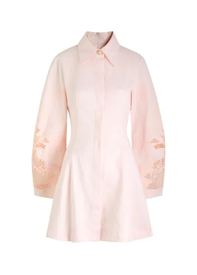 Clea Indra Cotton Mini Shirt Dress In Light Pink