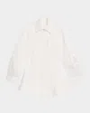 Clea Indra Mini Shirtdress In Off White