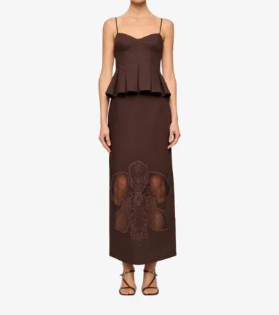 Clea Iris Pleated Top In Arabica In Brown
