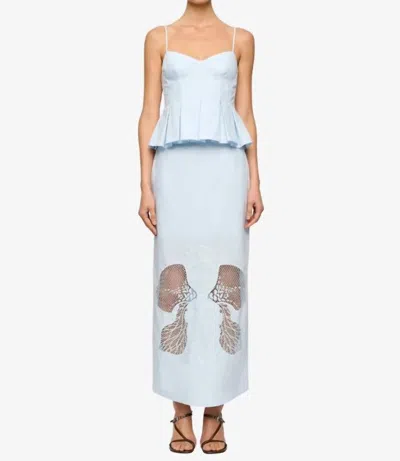 Clea Iris Pleated Top In Blue Tint In Multi