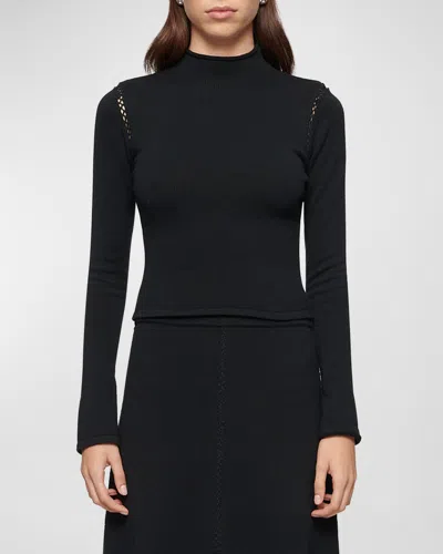 Clea Jamieson Knit Turtleneck Top In Black