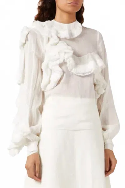 Clea Julius Ruffle Fringe Shirt In Off White