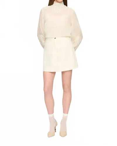 Clea Larissa Embroidery Shirt In Parchment In Beige