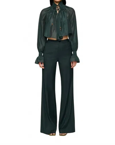 Clea Laurel Cropped Shirt In Mineral In Green
