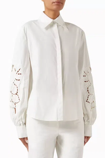 Clea Lavinia Long Sleeve Shirt In Off White