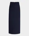 Clea Lennon Crepe Knit Skirt In Dark Navy