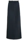 Clea Lennon Crepe Knit Skirt In Navy