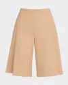 Clea Leon Long Twill Shorts In Chestnut