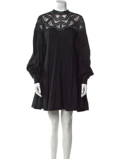 Pre-owned Clea Linen Mini Dress In Black