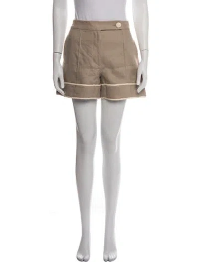 Pre-owned Clea Linen Mini Shorts In Neutrals
