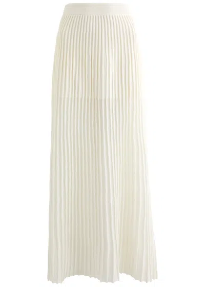 Clea Manning Cotton-blend Maxi Skirt In Off White