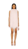 Clea Mara Fringe Mini Dress In Blush