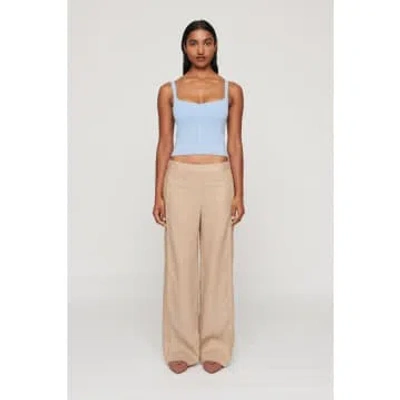 Clea Maxwell Side Fringe Detail Trousers Size: M, Col: Oat In Neutral
