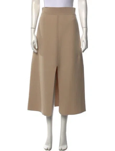 Pre-owned Clea Merino Wool Midi Length Skirt W/ Tags In Neutrals