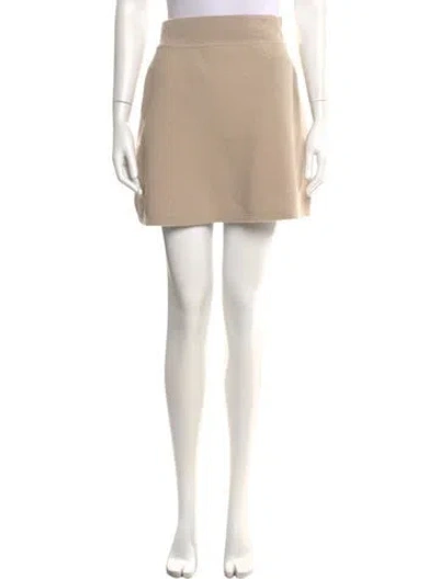 Pre-owned Clea Merino Wool Mini Skirt In Neutral