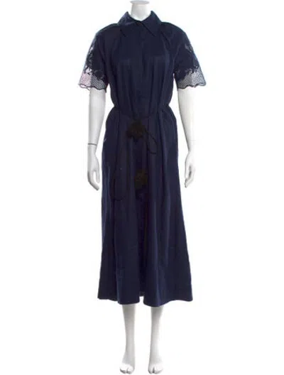Pre-owned Clea Midi Length Dress In Blue