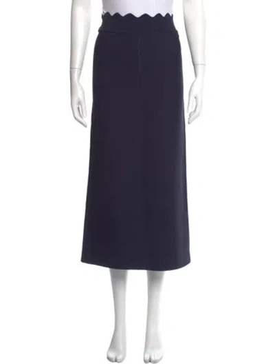Pre-owned Clea Midi Length Skirt In Blue