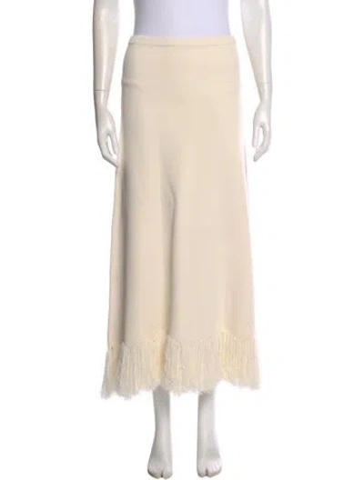 Pre-owned Clea Midi Length Skirt In Neutral