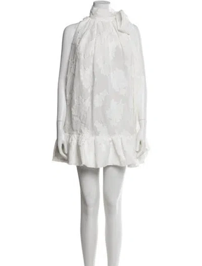 Pre-owned Clea Mock Neck Mini Dress In Multi