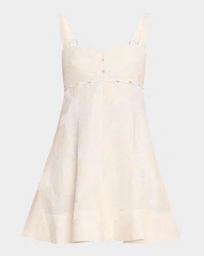 Clea Odette Mini Dress In Butter Jacquard