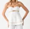 Clea Orla Piping Trim Top In Off White In White
