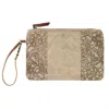 Clea Ray Women's Floral Clutch Wristlet In Tan In Multi