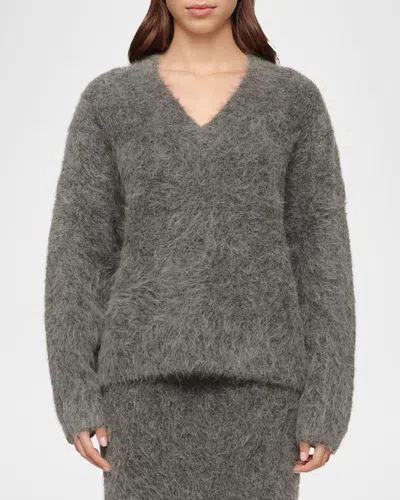 Clea Sasha Alpaca-blend Jumper In Charcoal