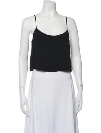 Pre-owned Clea Scoop Neck Sleeveless Crop Top In Black/white