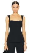 Clea Simona Panelled Peplum-hem Tank Top In 黑色