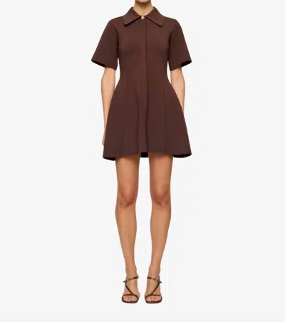 Clea Sorrel Knit Shirt Dress In Arabica In Brown