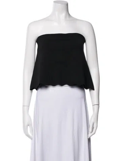 Pre-owned Clea Strapless Crop Top In Black