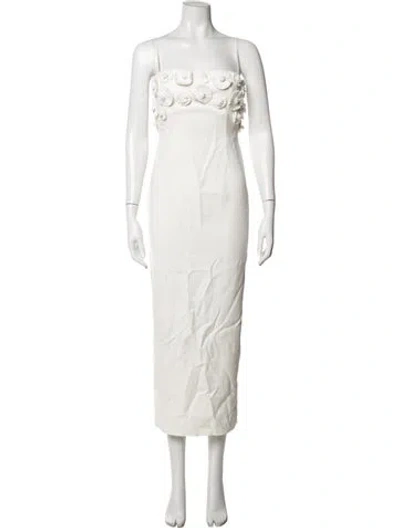 Pre-owned Clea Strapless Long Dress W/ Tags In White