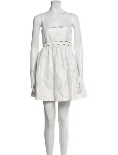 Pre-owned Clea Strapless Mini Dress In White