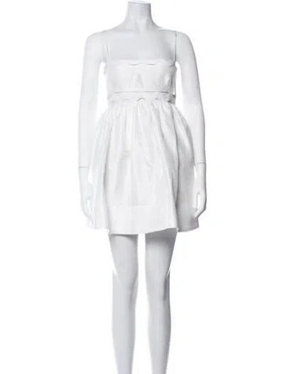 Pre-owned Clea Strapless Mini Dress In White