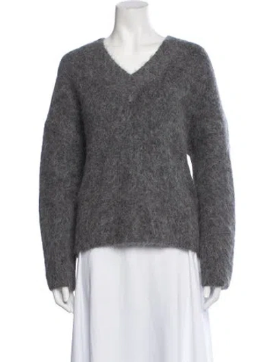 Pre-owned Clea V-neck Sweater In Grey