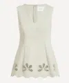 Clea Women's Gigi Cutwork Embroidered Top In White