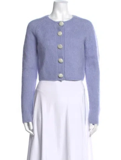 Pre-owned Clea Wool Crew Neck Sweater In Purple